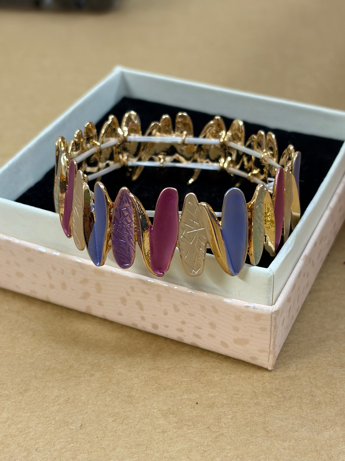 Mixed stone enamel bracelet
