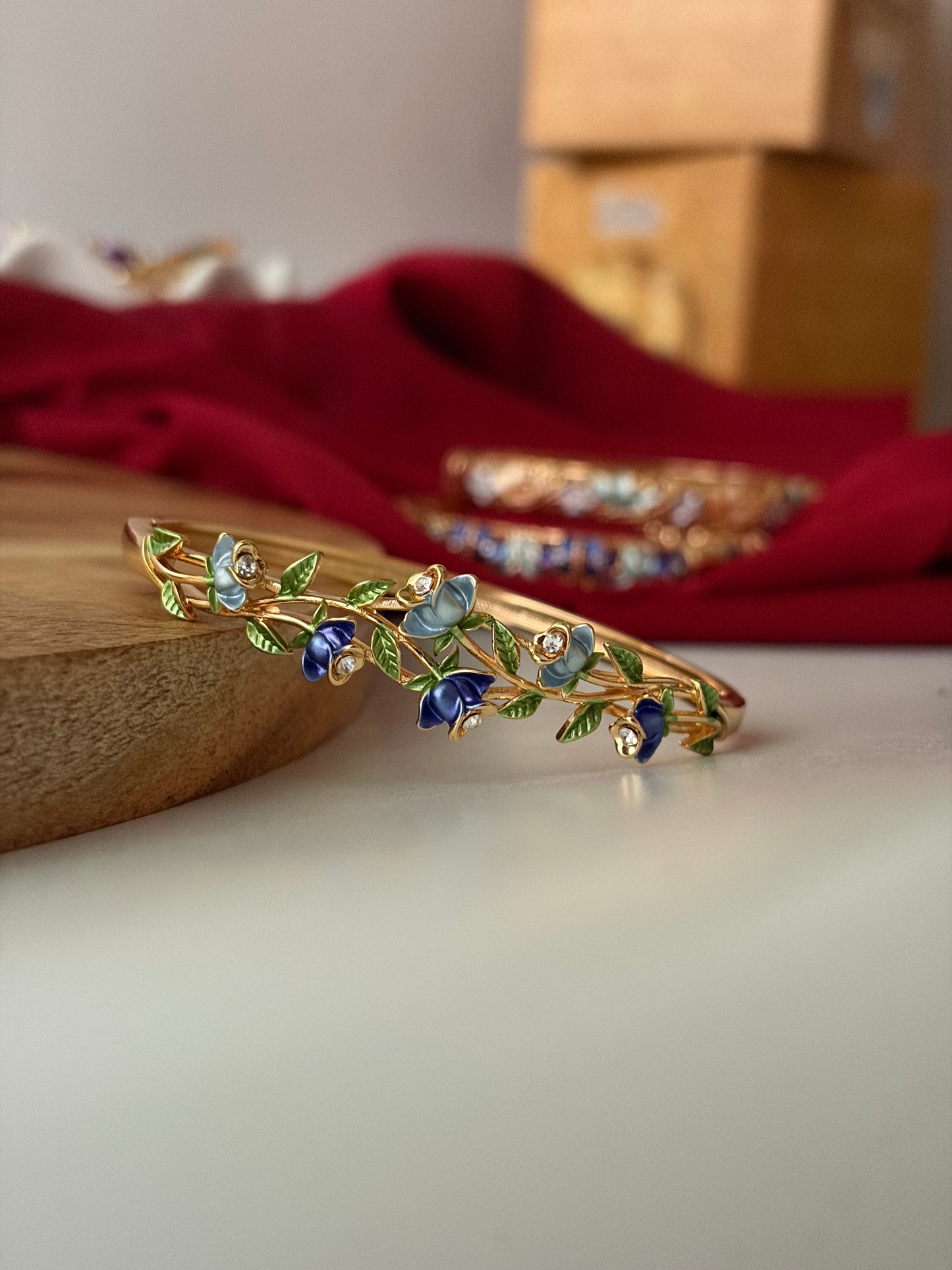 Peony botanical bracelet