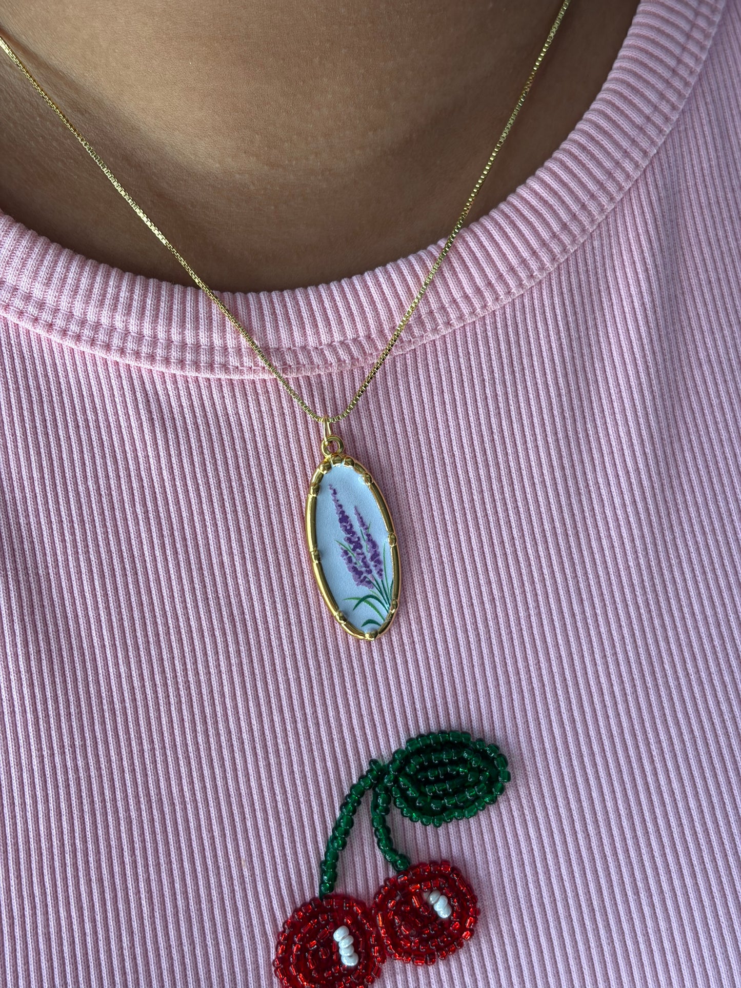 Lavender field neckpiece