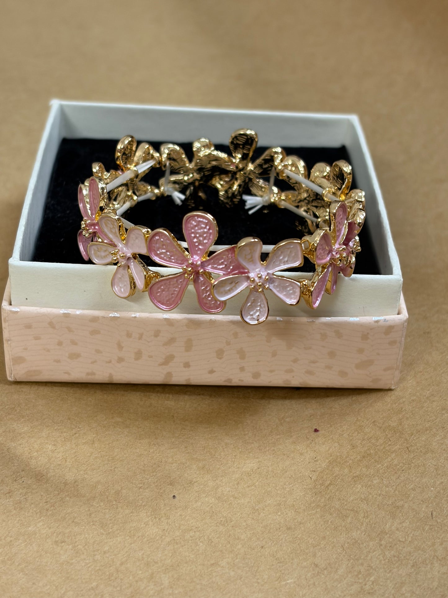 Pastel flower enamel bracelet