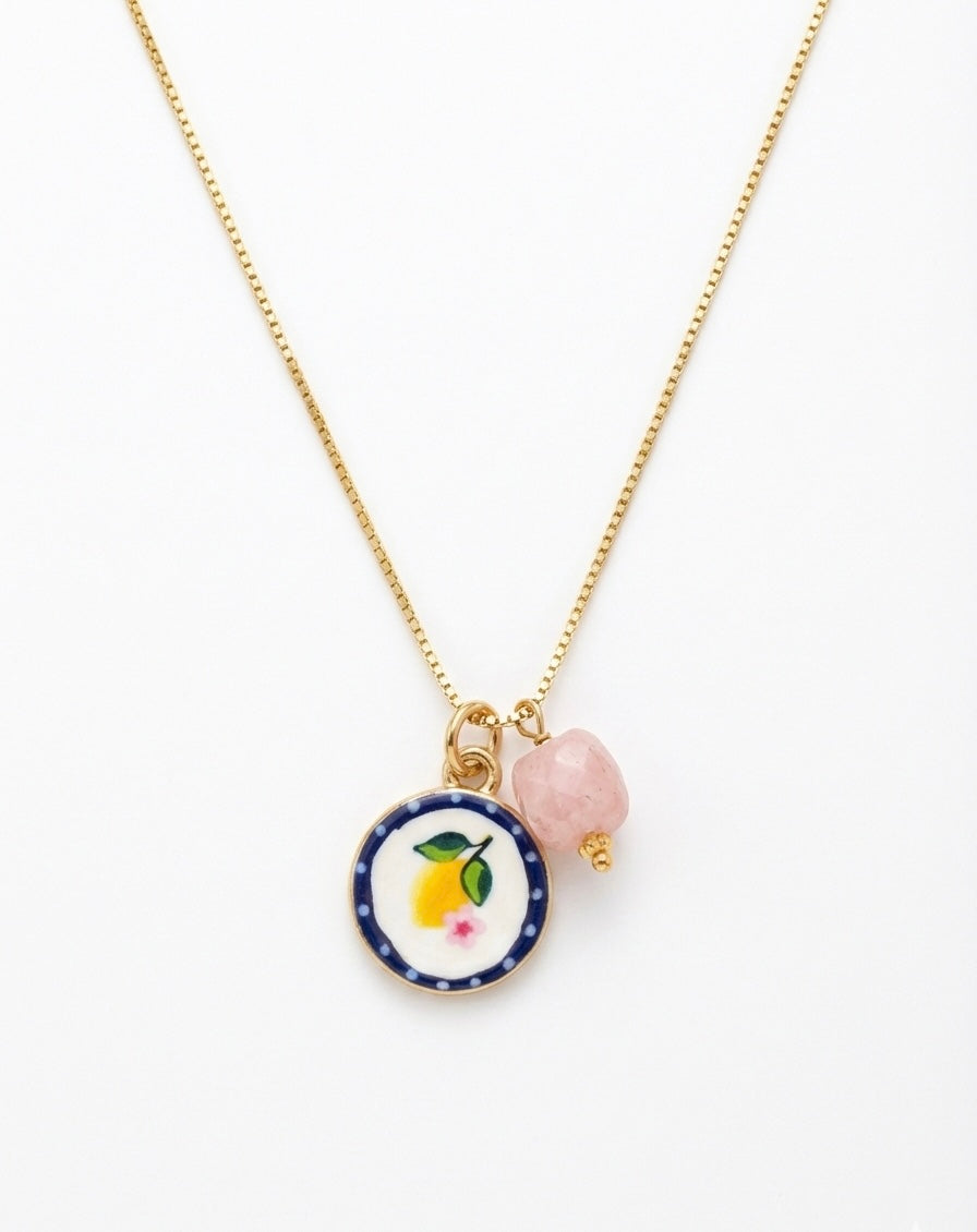 Blush lemon necklace