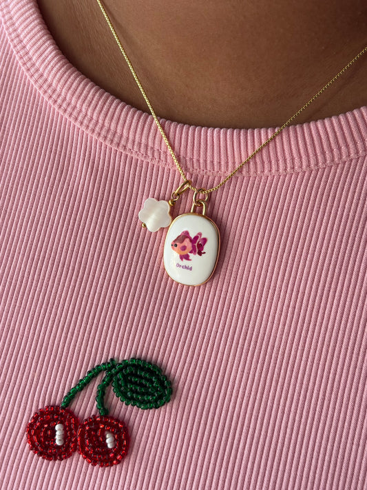 Fish orchid neckpiece