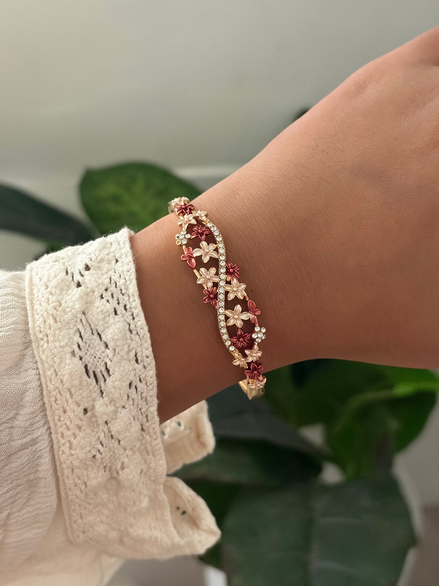peony botanical bracelet