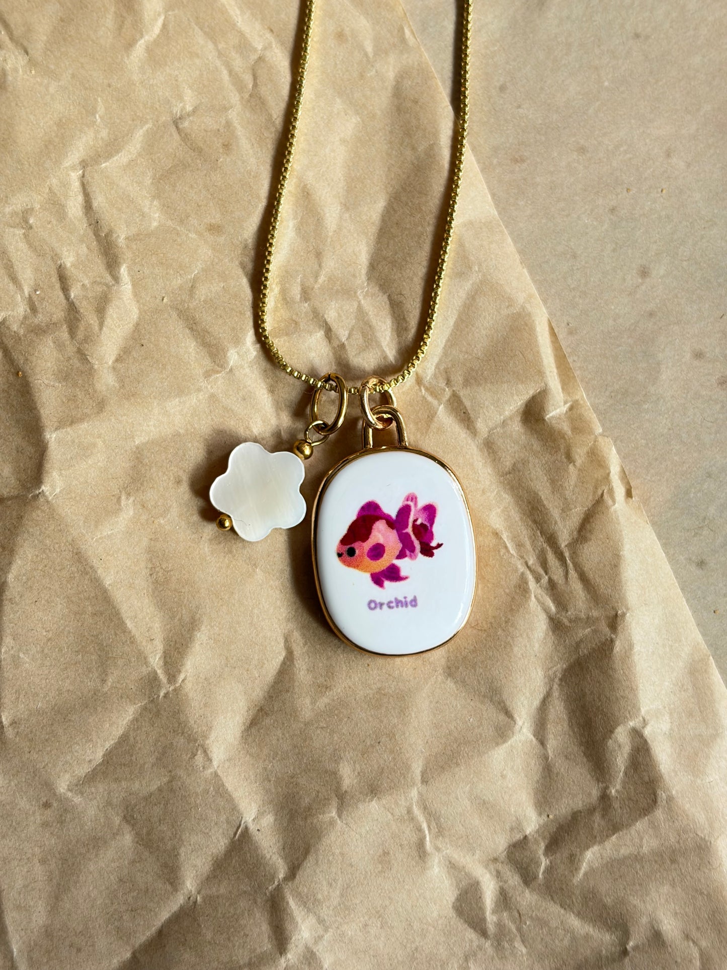 Fish orchid neckpiece