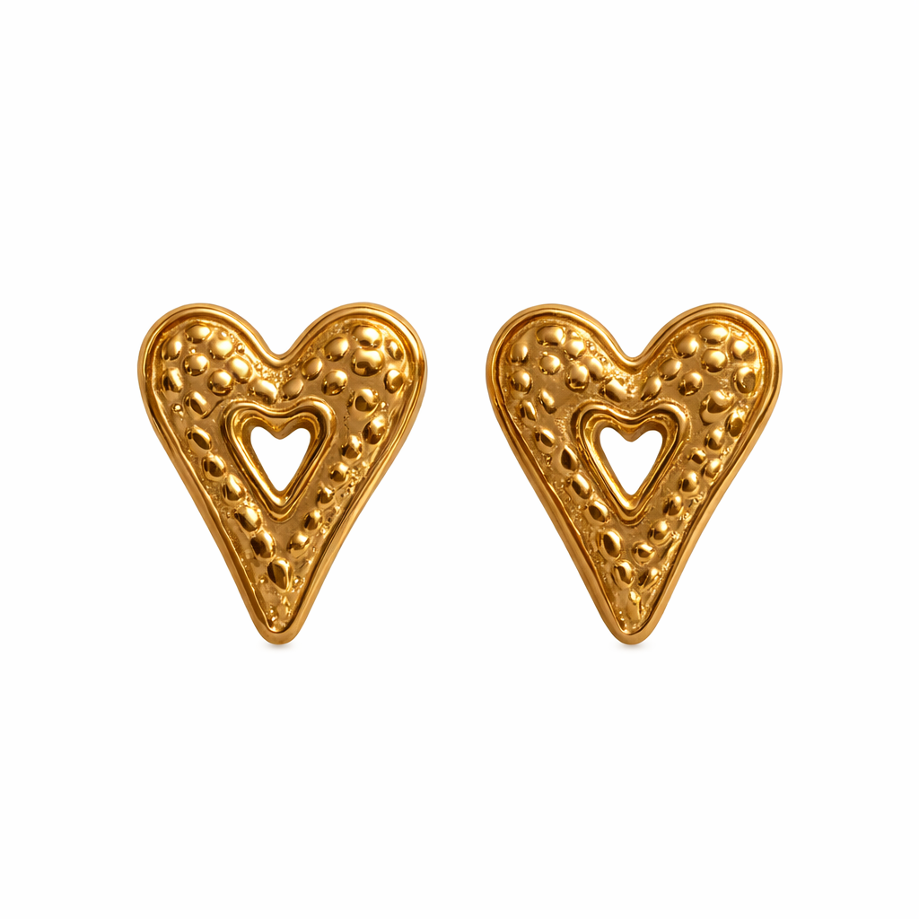 Mini heart studs