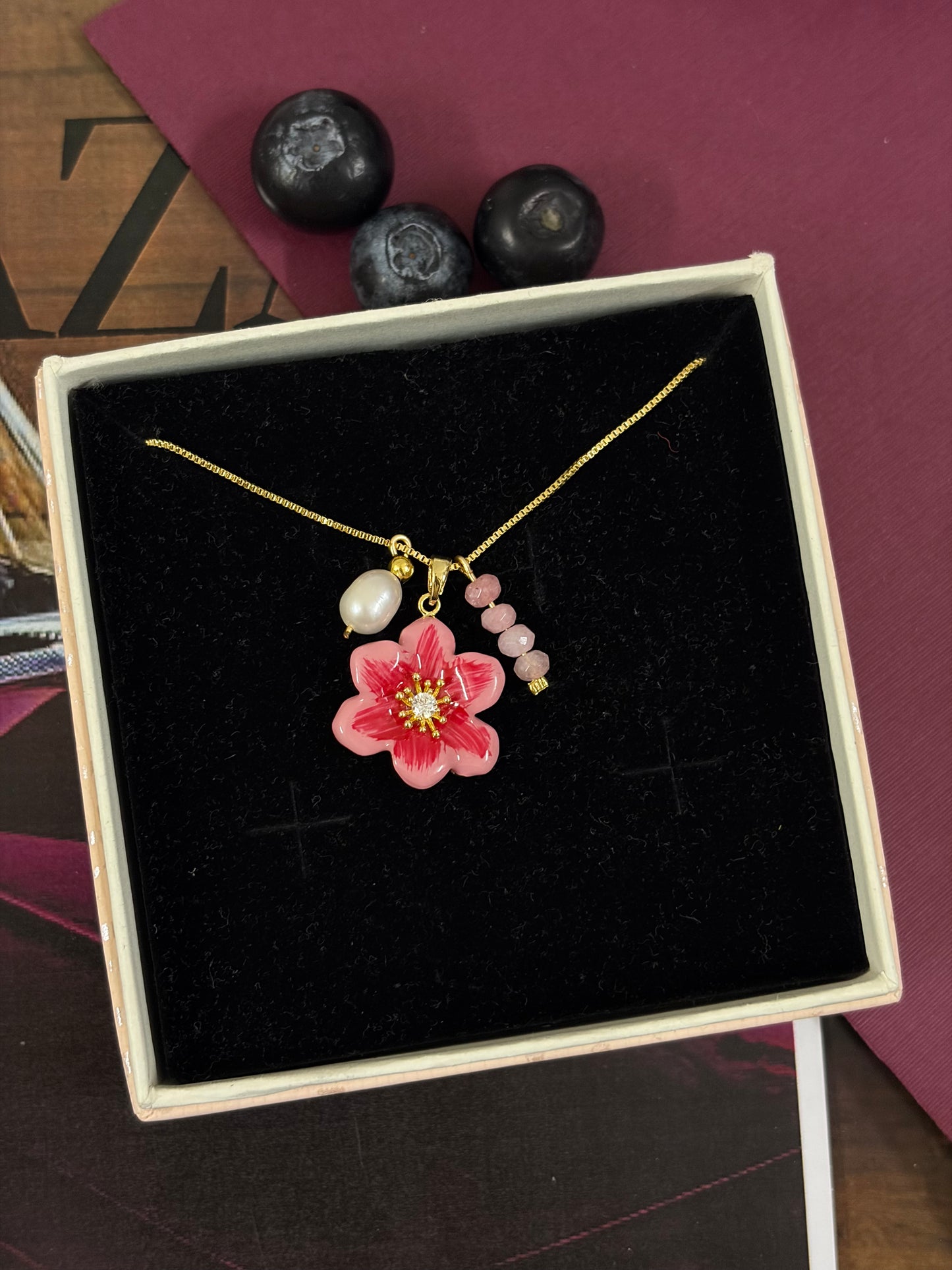 Pink Periwinkle Neckpiece