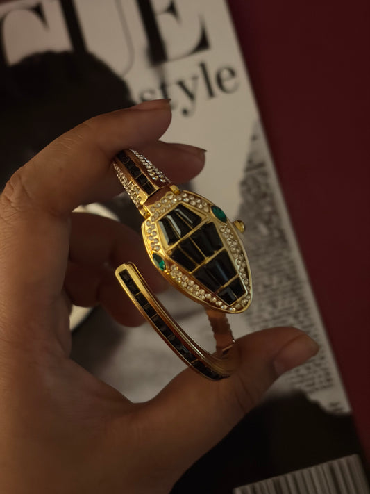 Midnight hidden dial snake watch