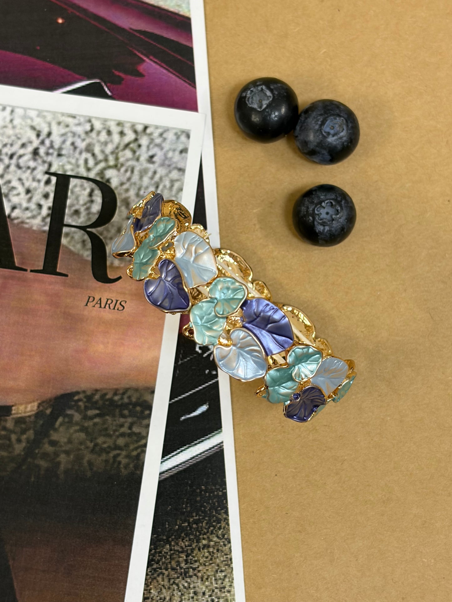 Statement blue enamel bracelet