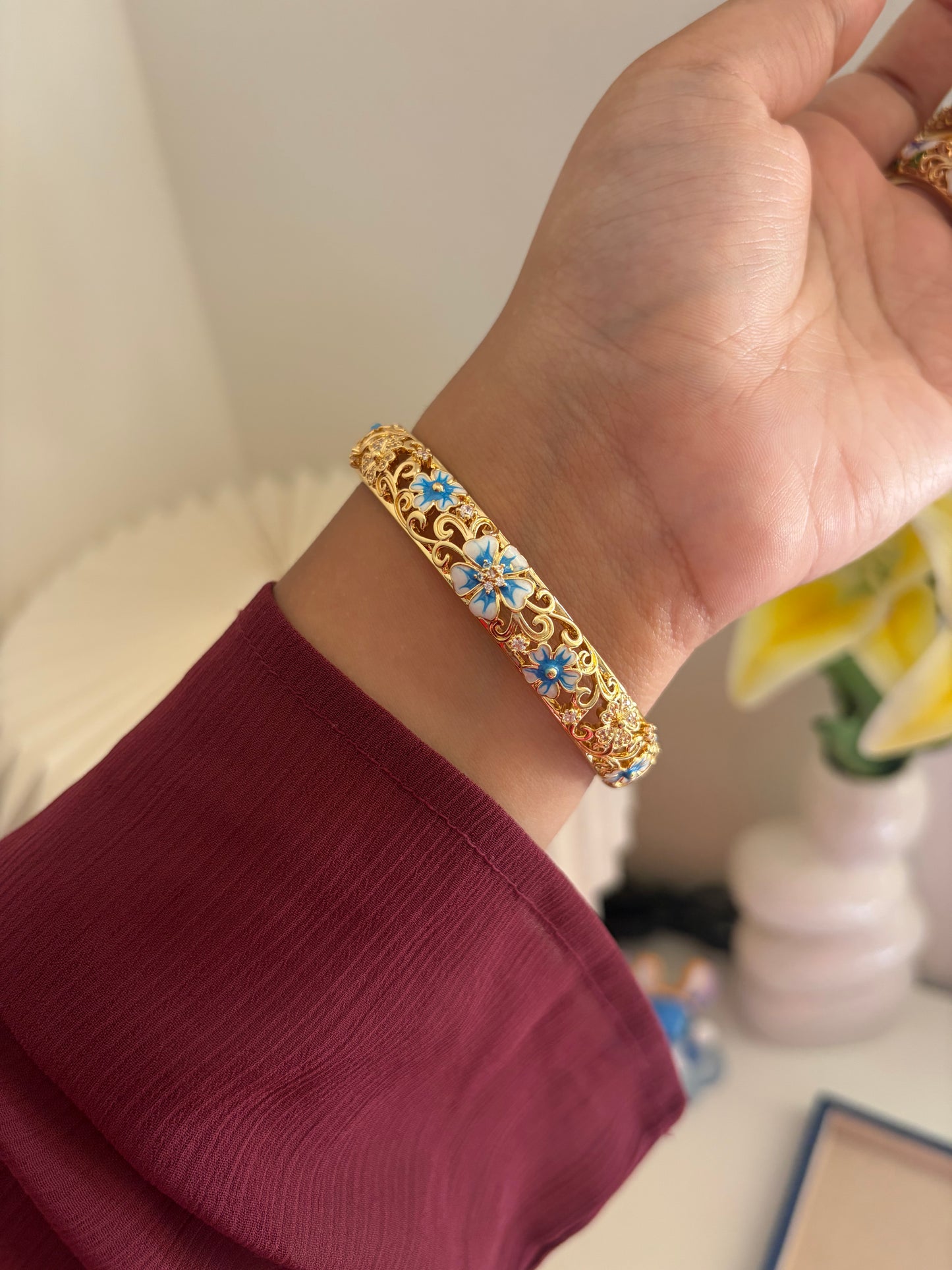 Bluebell botanical bracelet