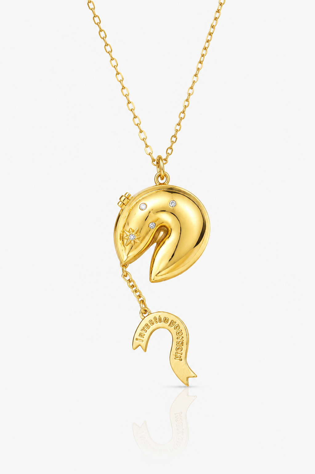 Fortune cookie neckpiece (invest in yourself message )