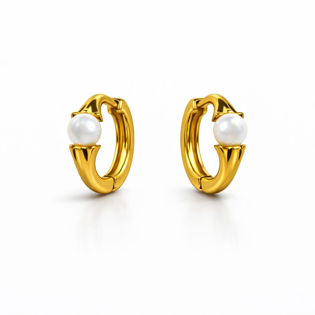 Ziva pearl hoops