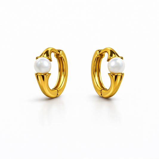 Ziva pearl hoops