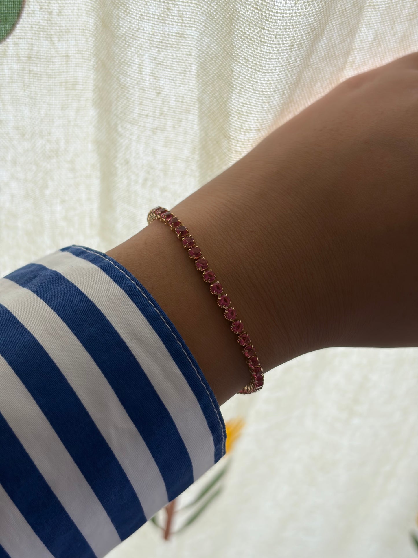 Blush mini tennis bracelet