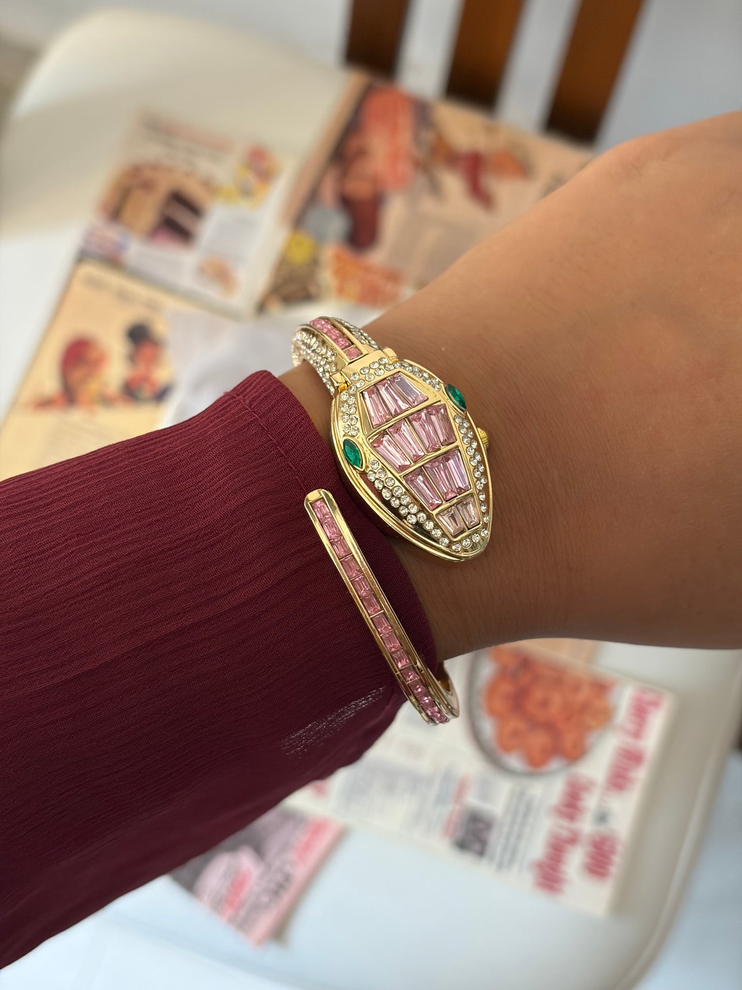 Petal blush hidden watch