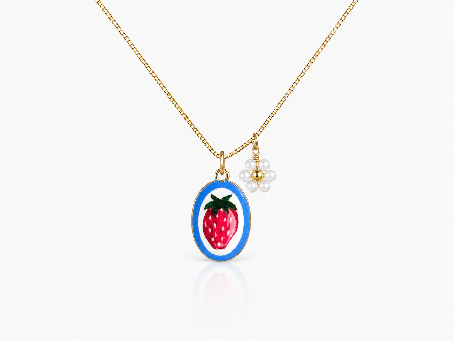Strawberry shortcake necklace
