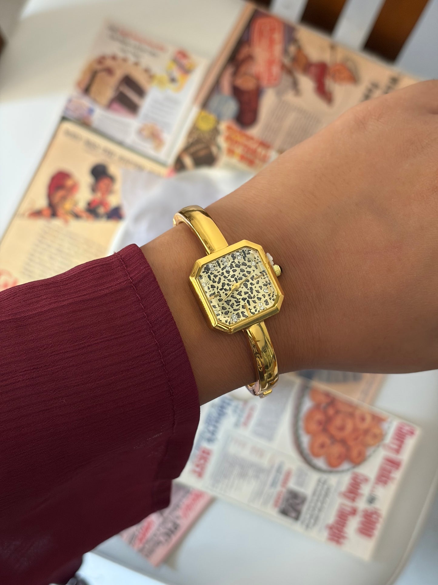 Becca print bangle watch