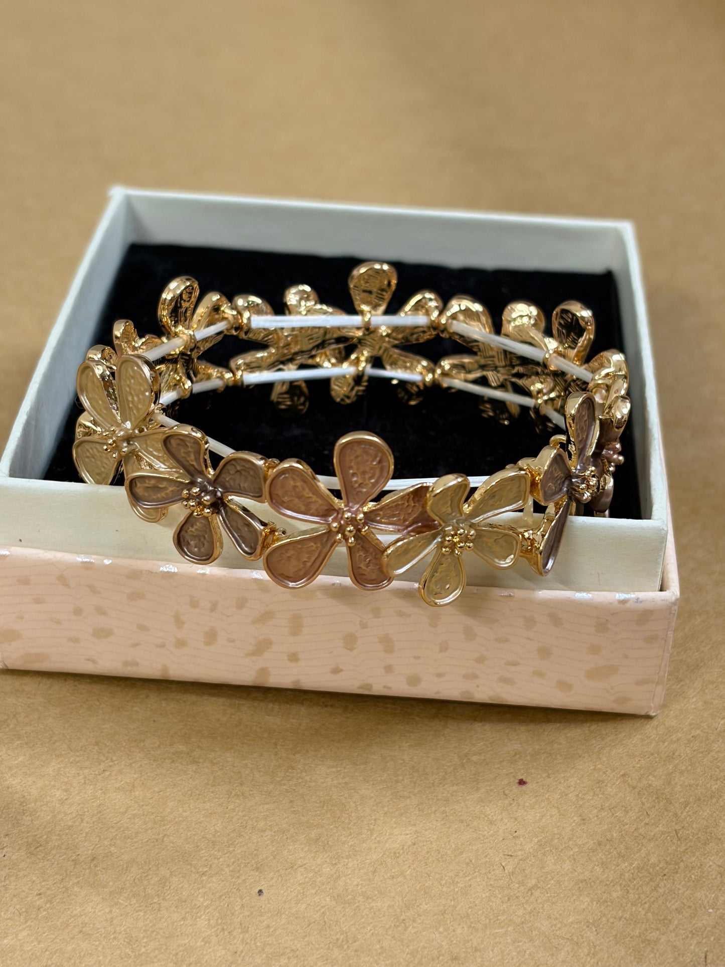 Beige enamel bracelet