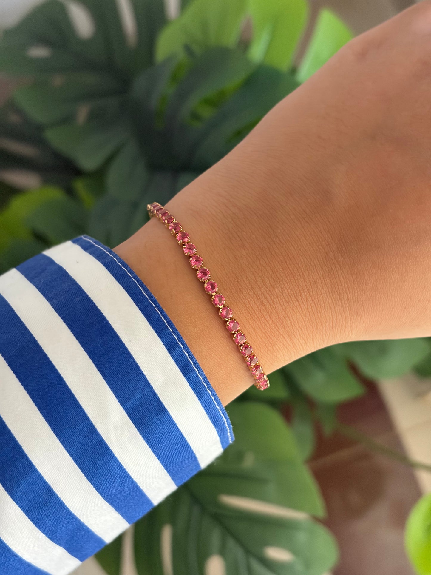 Blush mini tennis bracelet