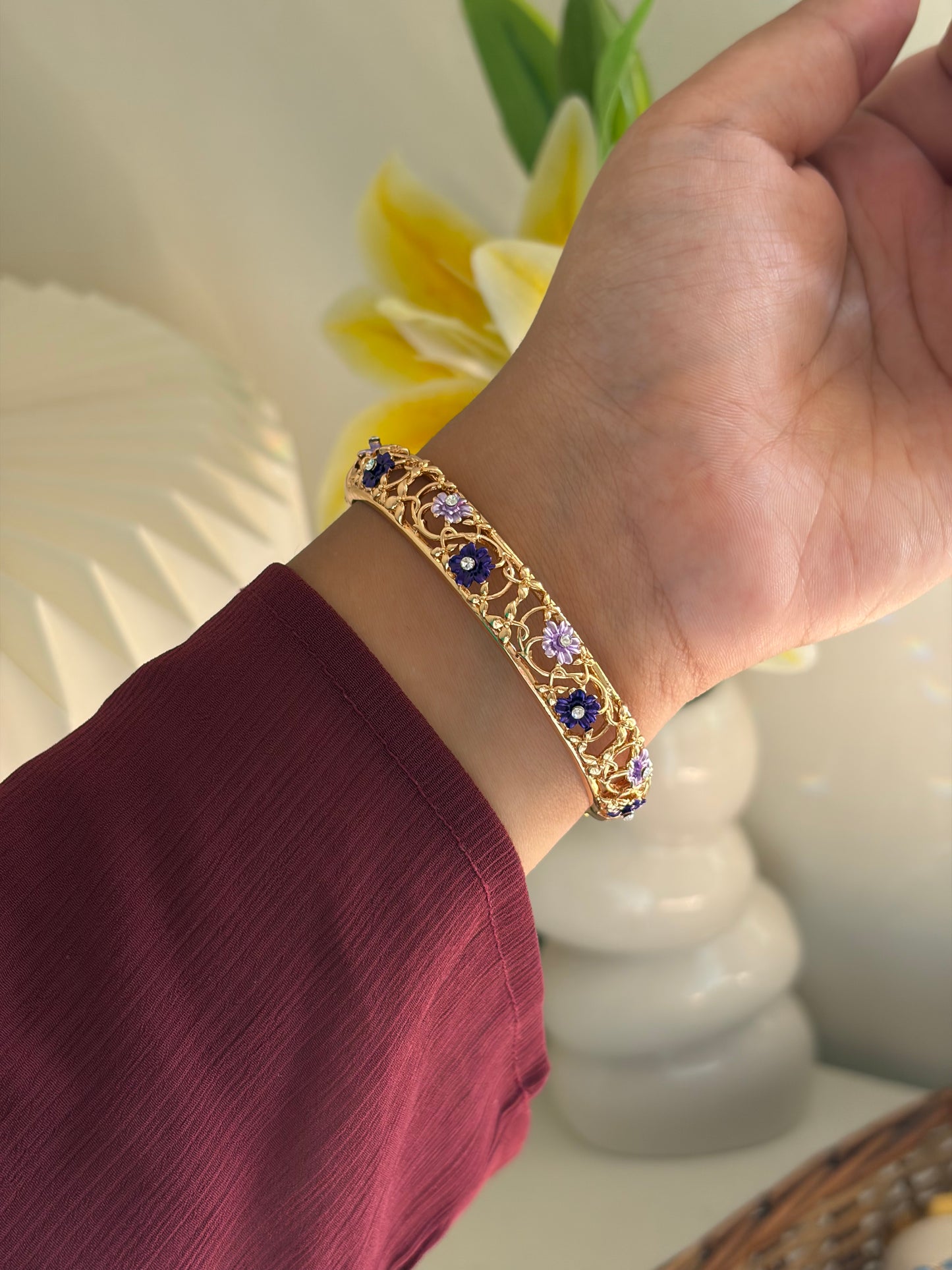 Peony botanical bracelet
