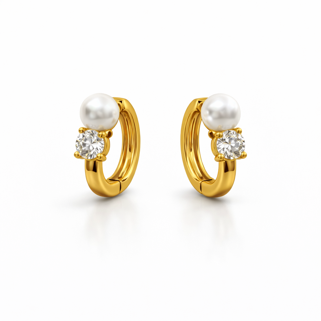 Elina pearl hoops