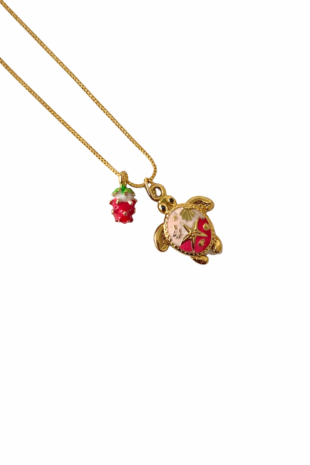 Blush turtle necklace