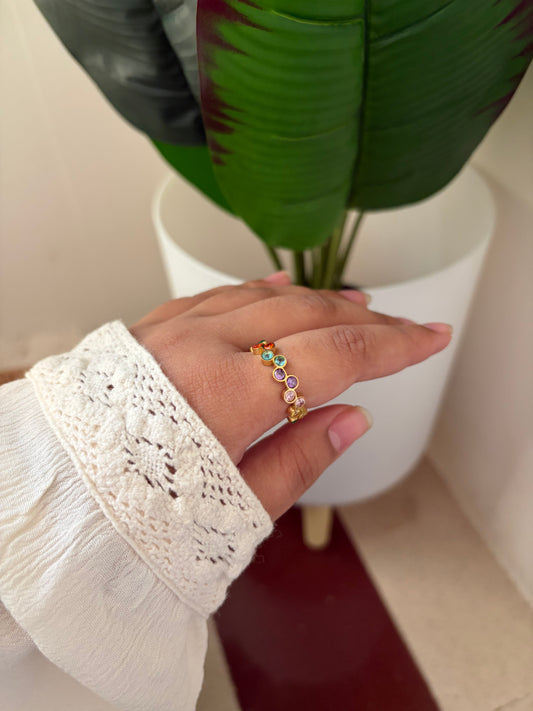 Ziva multi coloured ring (adjustable )