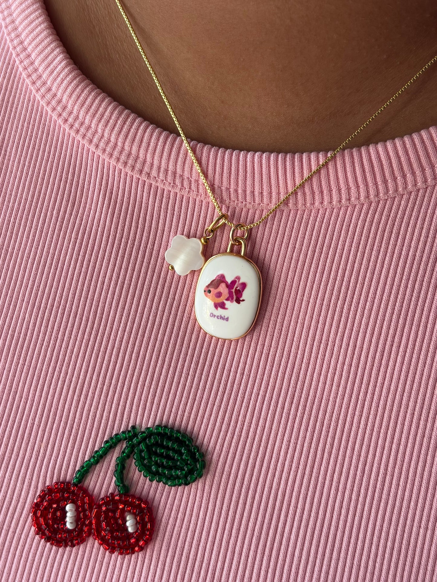 Fish orchid neckpiece