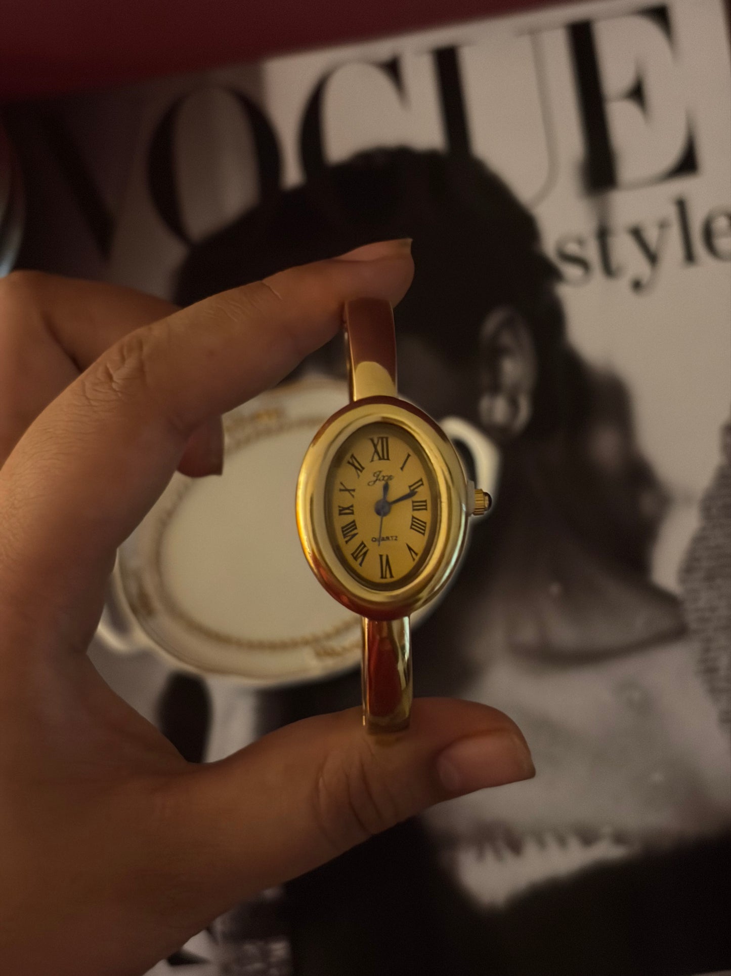 Bliss beige bezel watch