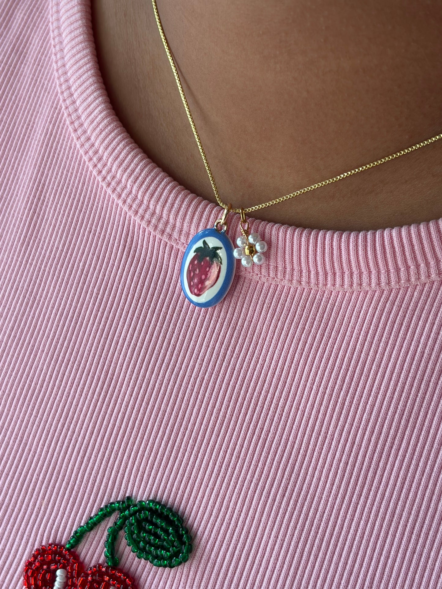 Strawberry shortcake necklace