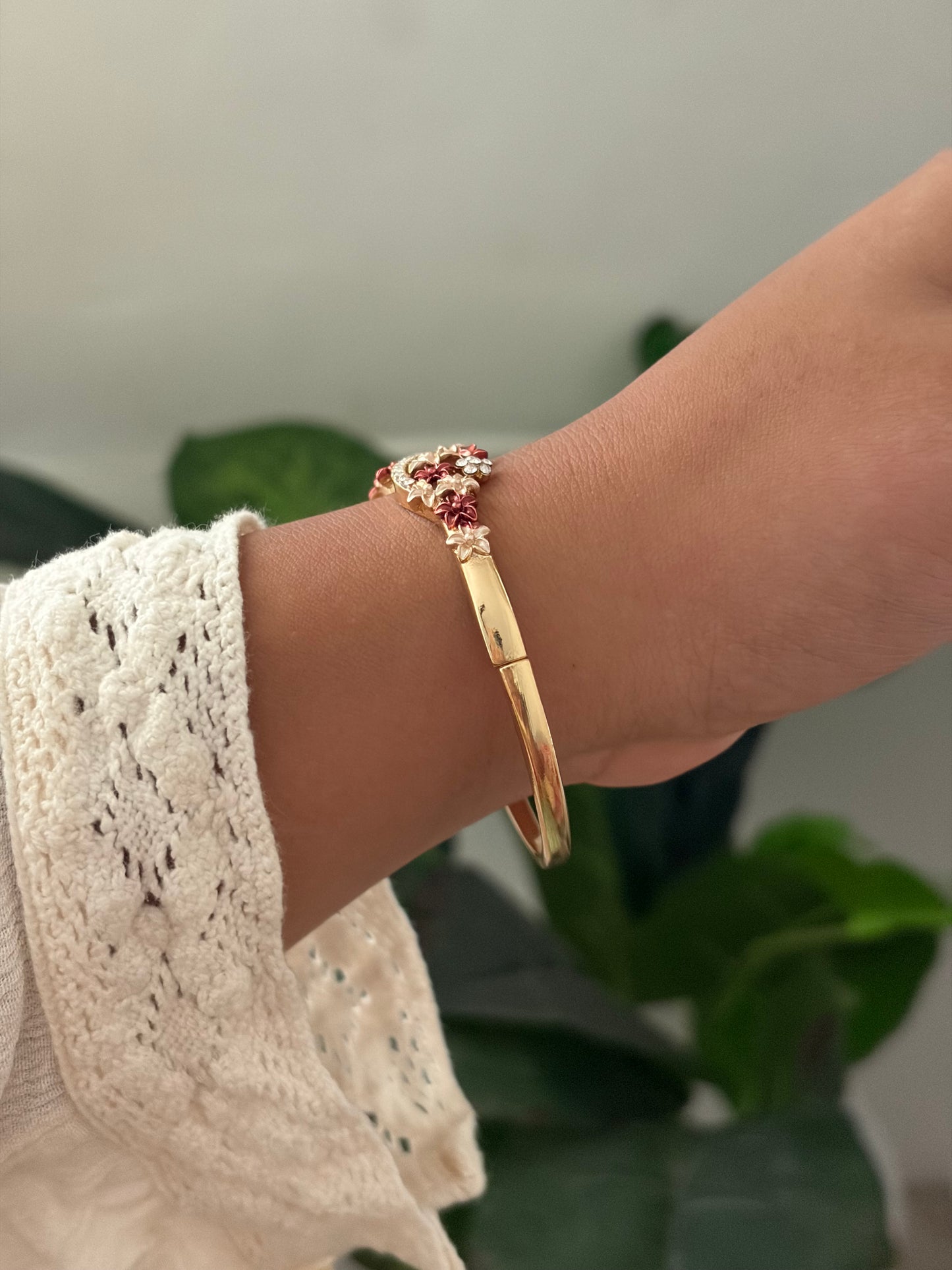 peony botanical bracelet
