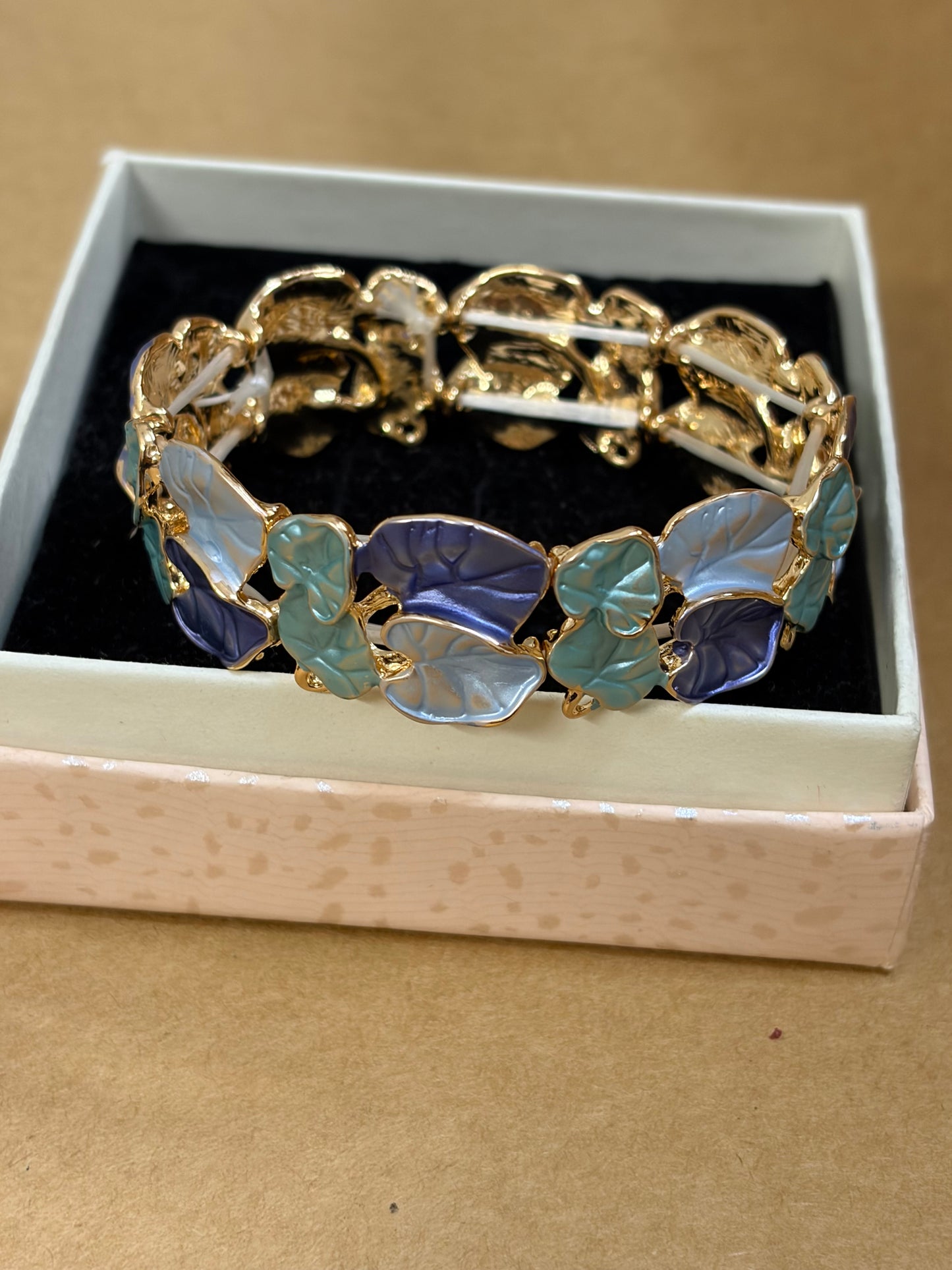 Statement blue enamel bracelet