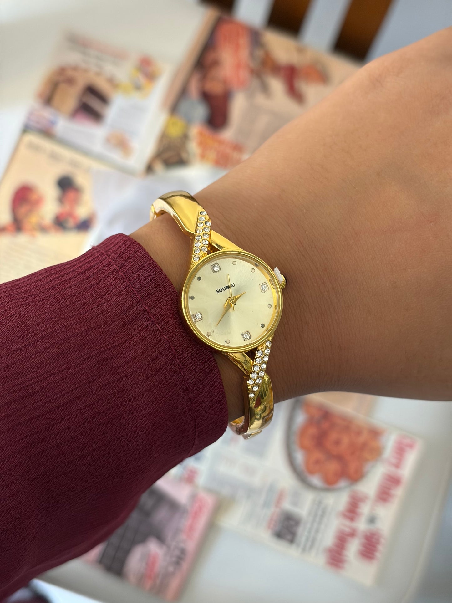 Betty beige bangle watch