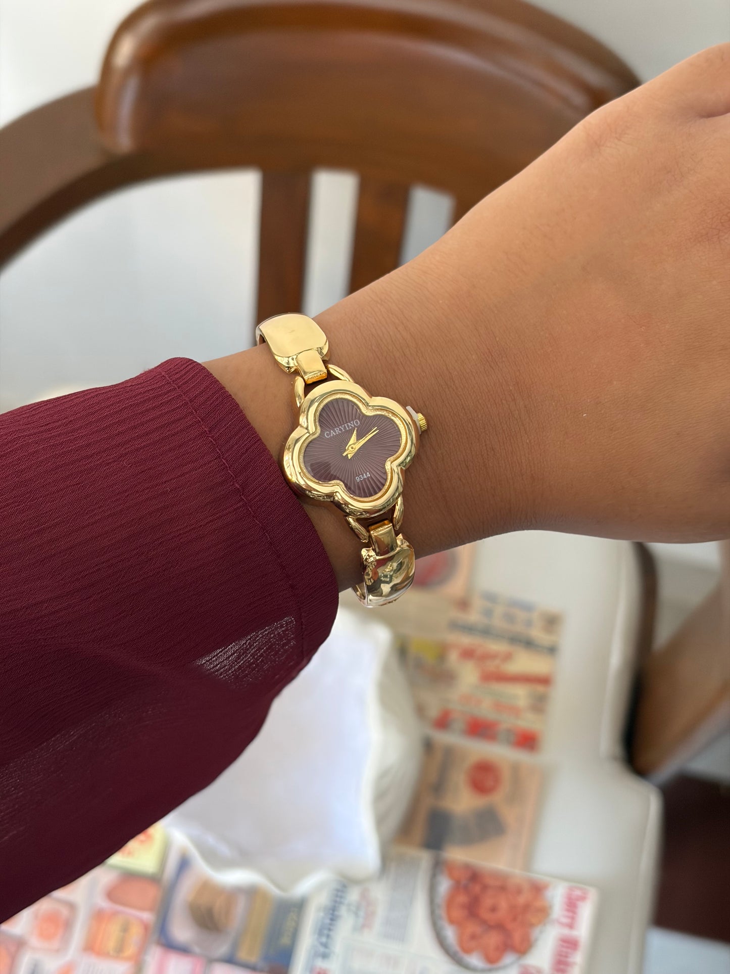 Odette maroon dial watch
