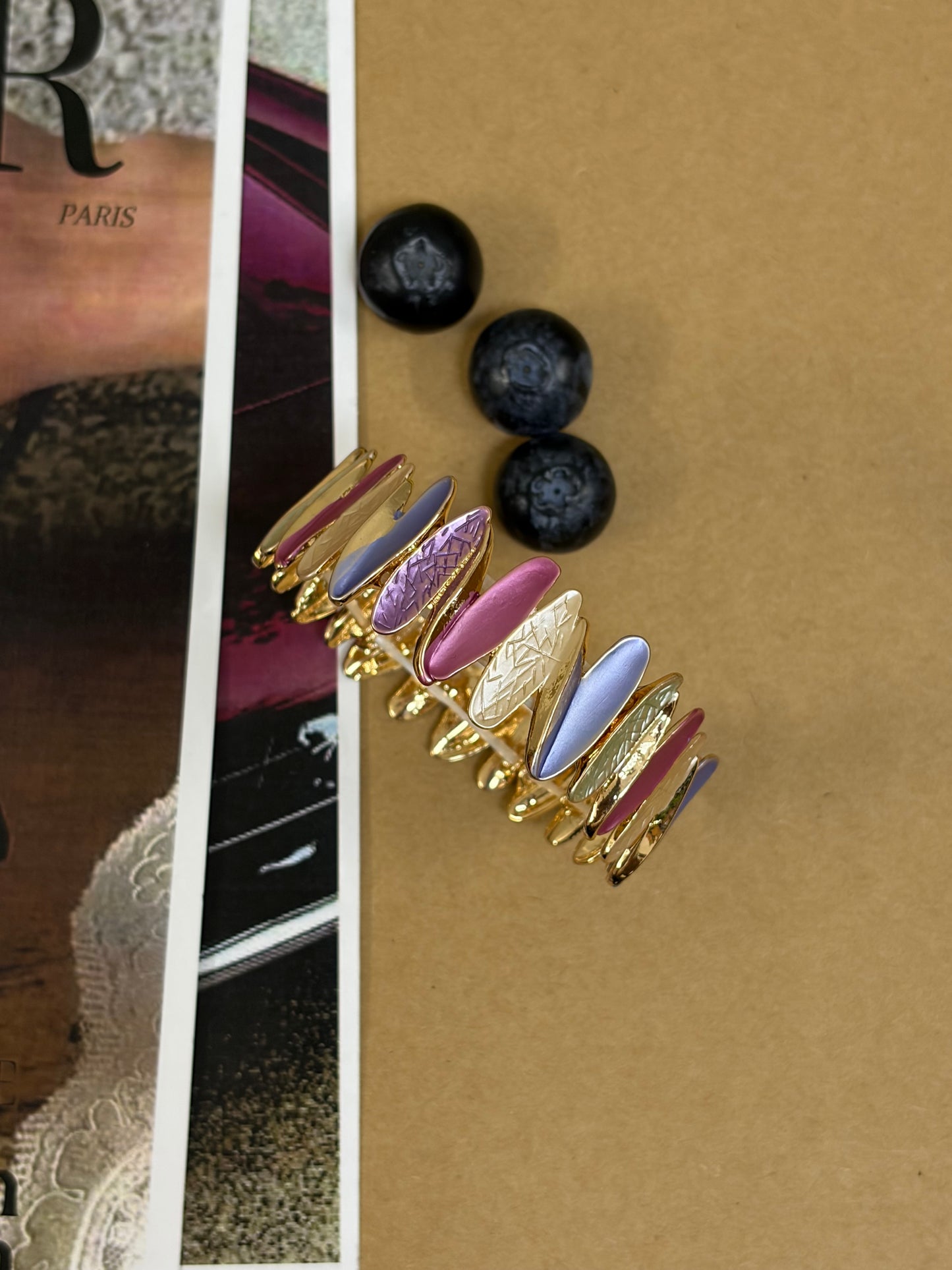 Mixed stone enamel bracelet