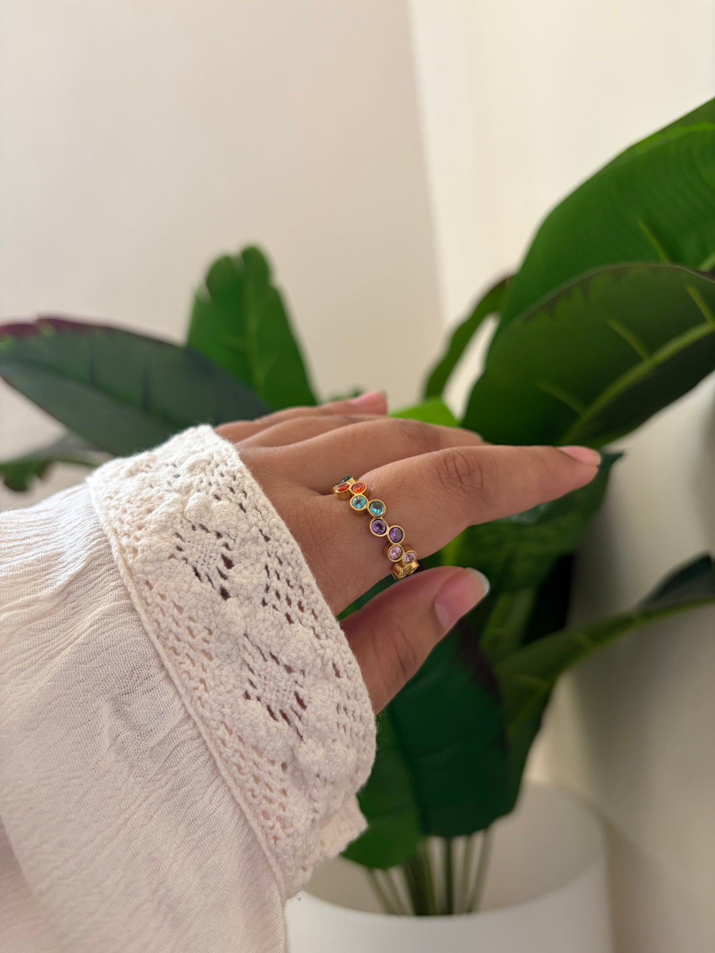 Ziva multi coloured ring (adjustable )