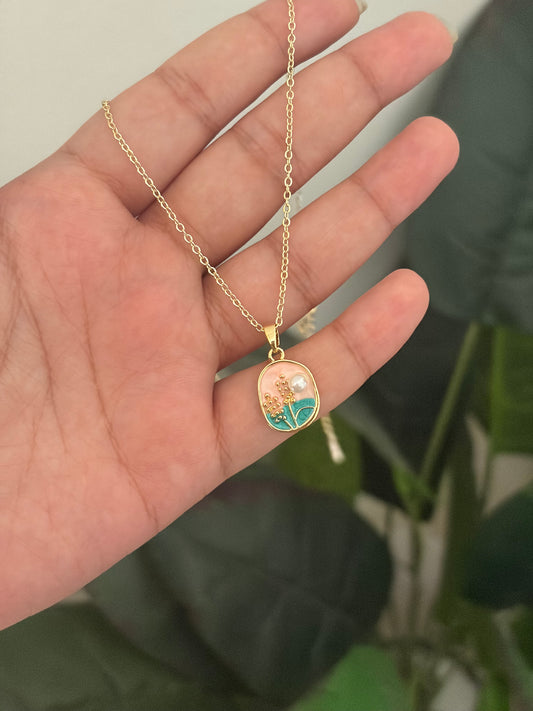 Sunset enamel neckpiece