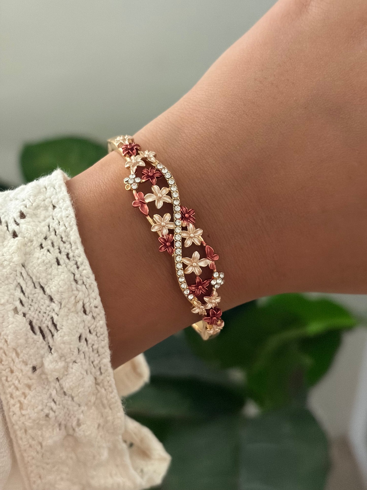 peony botanical bracelet