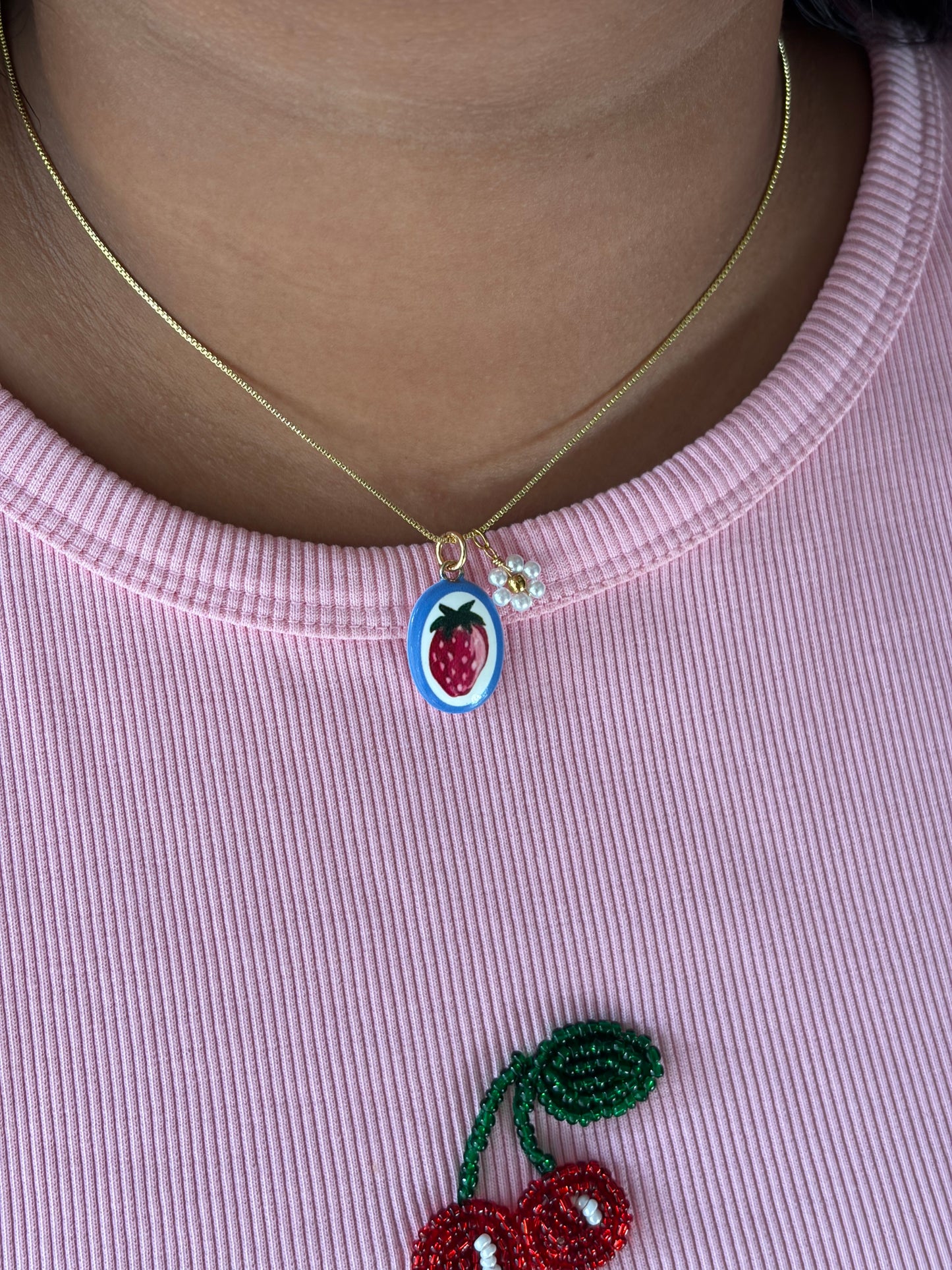 Strawberry shortcake necklace