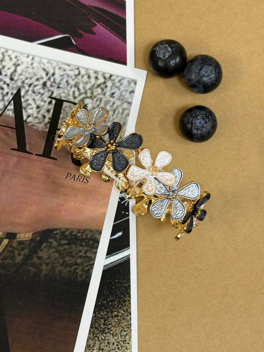 Black and white enamel bracelet