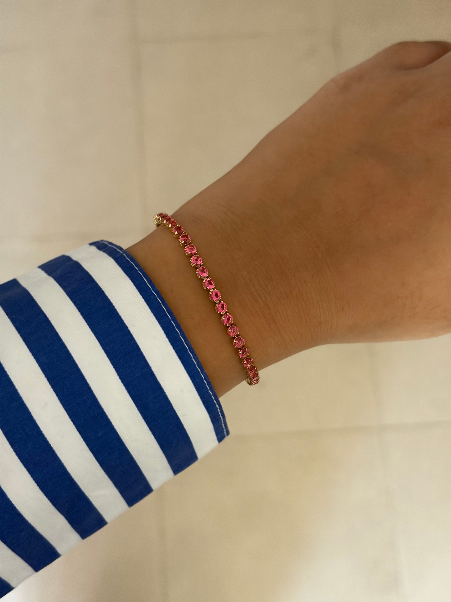 Blush mini tennis bracelet