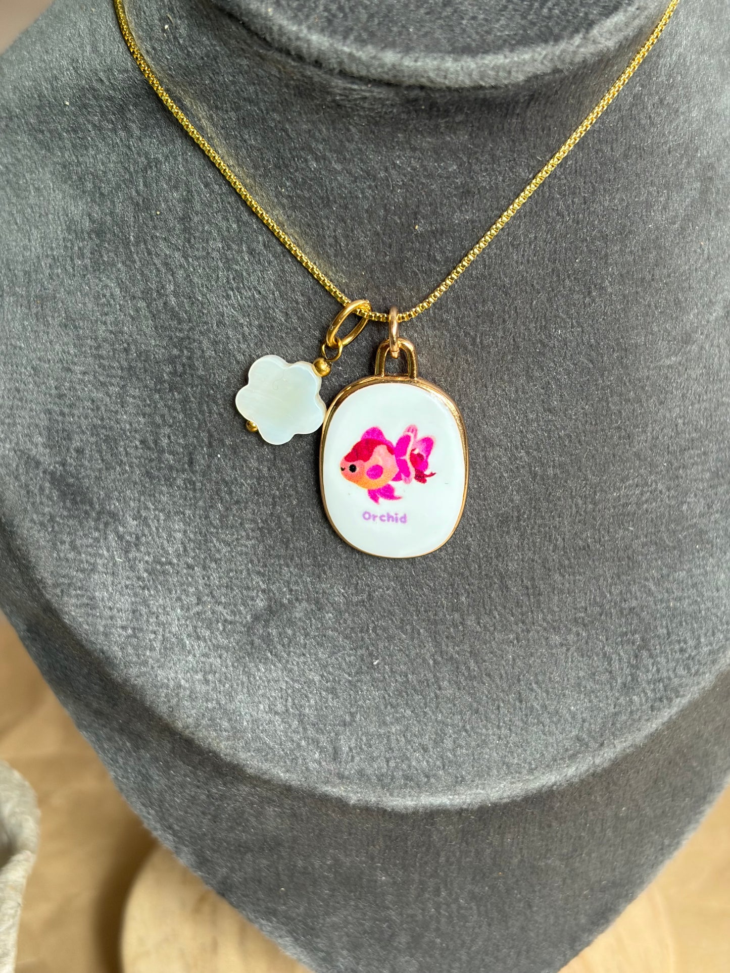Fish orchid neckpiece