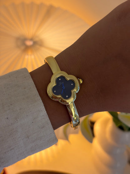 Midnight clover bangle watch