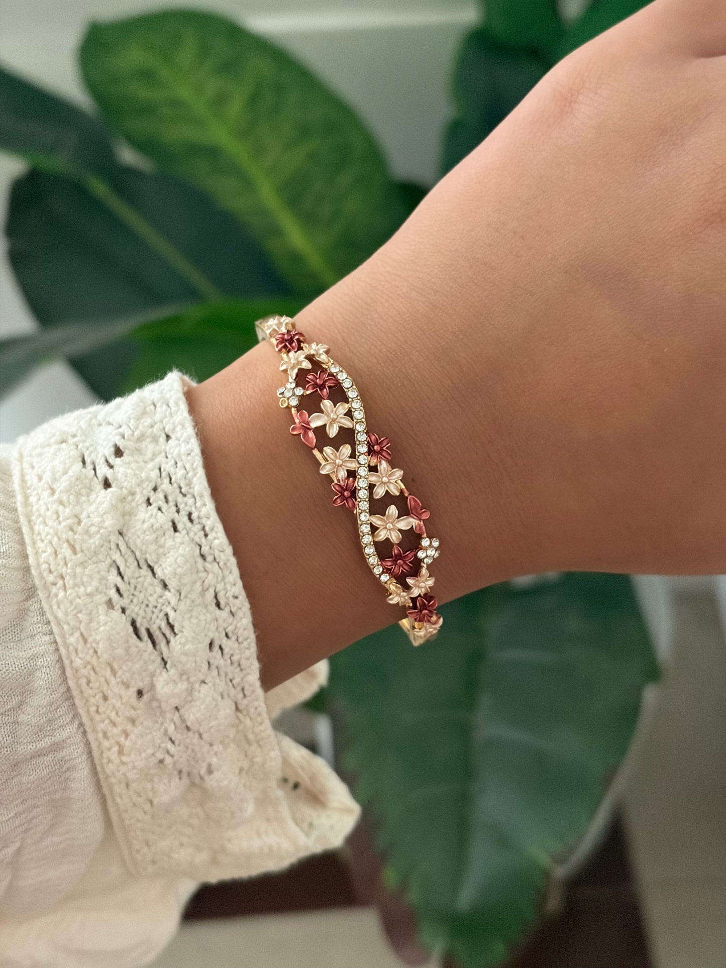 peony botanical bracelet
