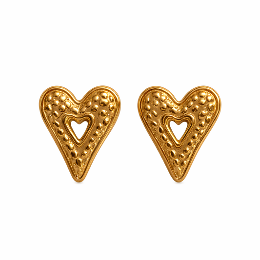 Mini heart studs
