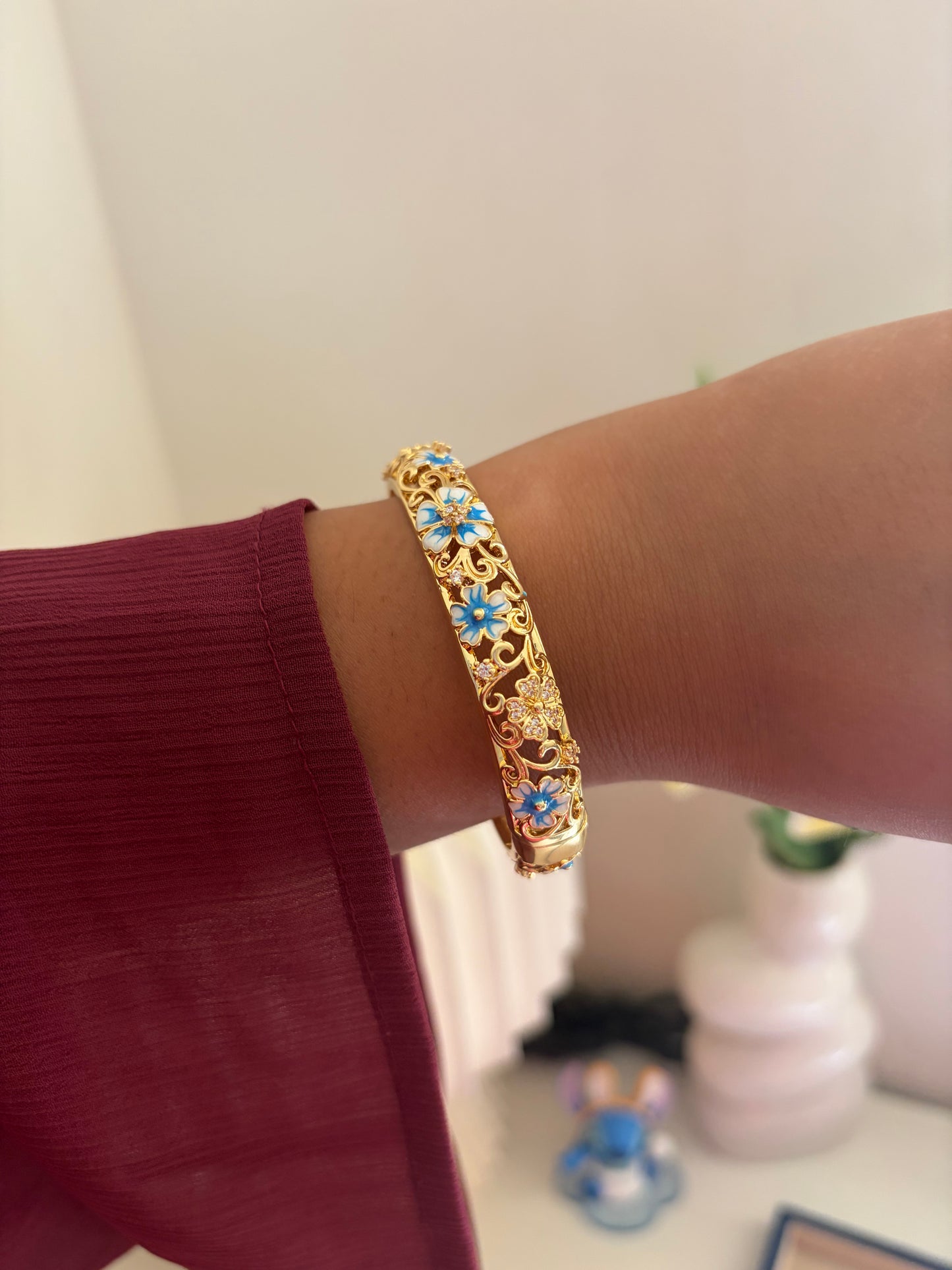 Bluebell botanical bracelet