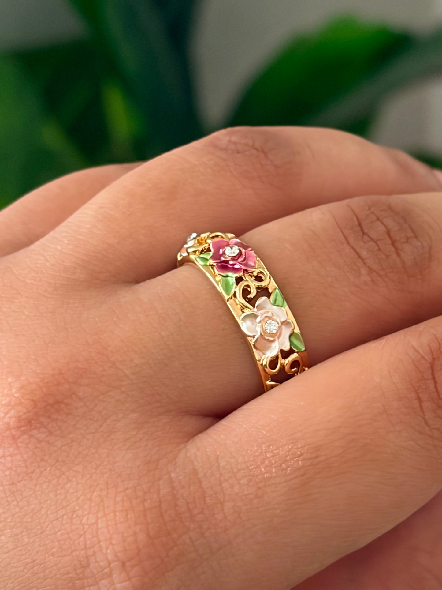 mauve botanical ring